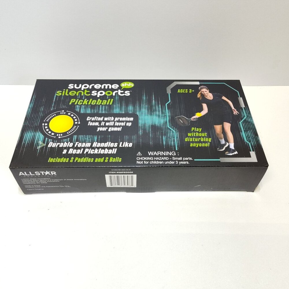 Supreme Silent Sports Pickleball Set Indoor or Outdoor Play Ages 3+ New In Box